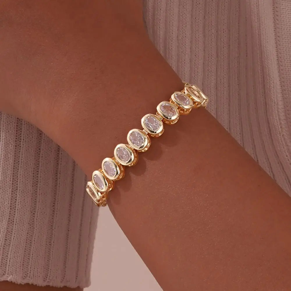 Handmade CZ Paperclip Chain Bracele