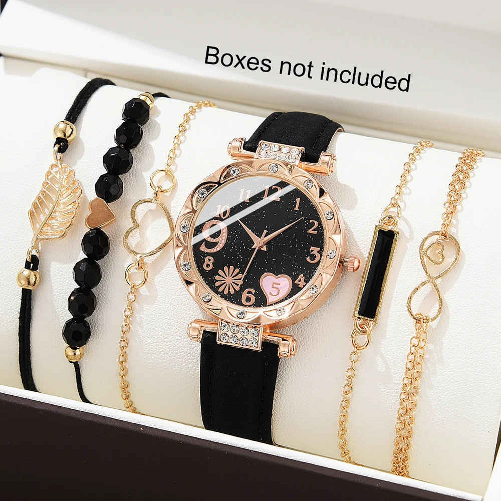 6PCS Women's Fashion Watch Set