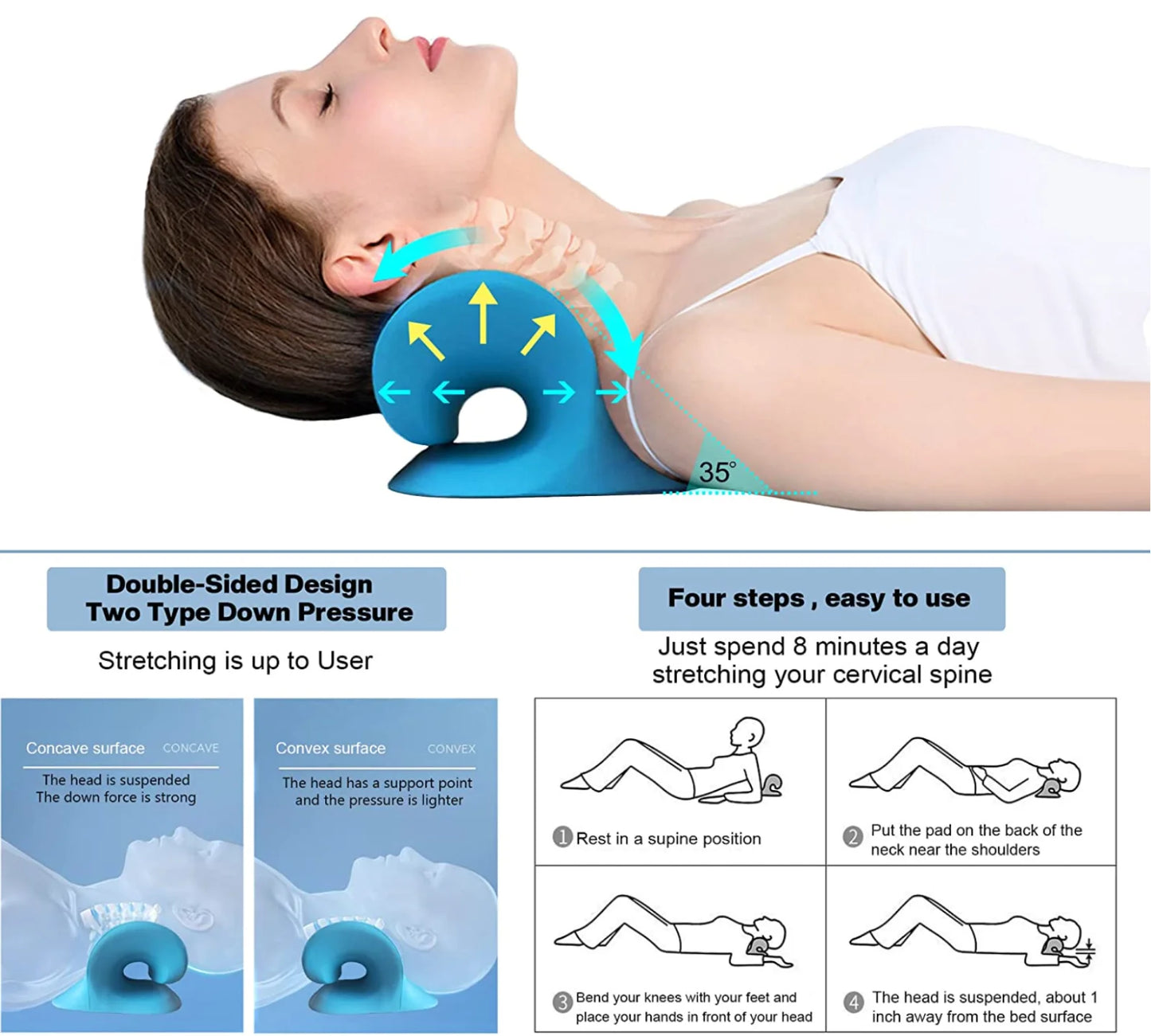 Vertebra Corrector & Acupressure Massager for Neck Support