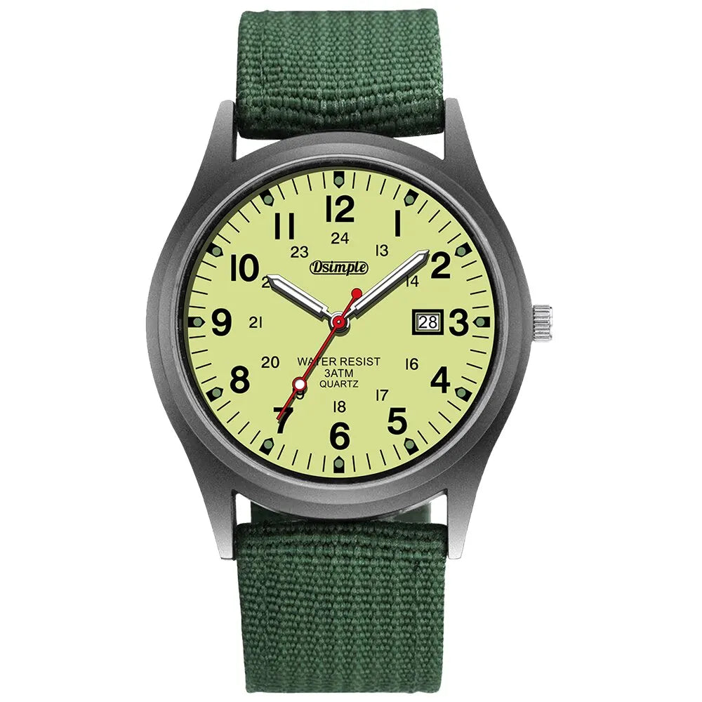 Men's Luxury Military Quartz Watch, Luminous Hands