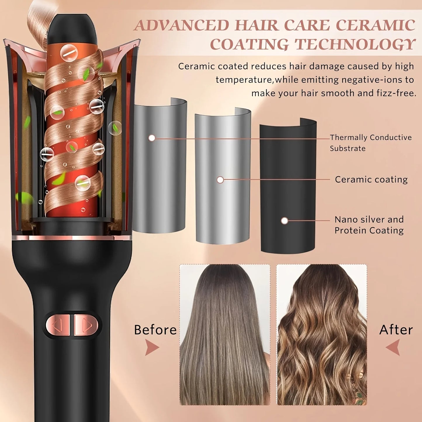 Automatic Hair Curler – Ceramic Rotating Curling Iron