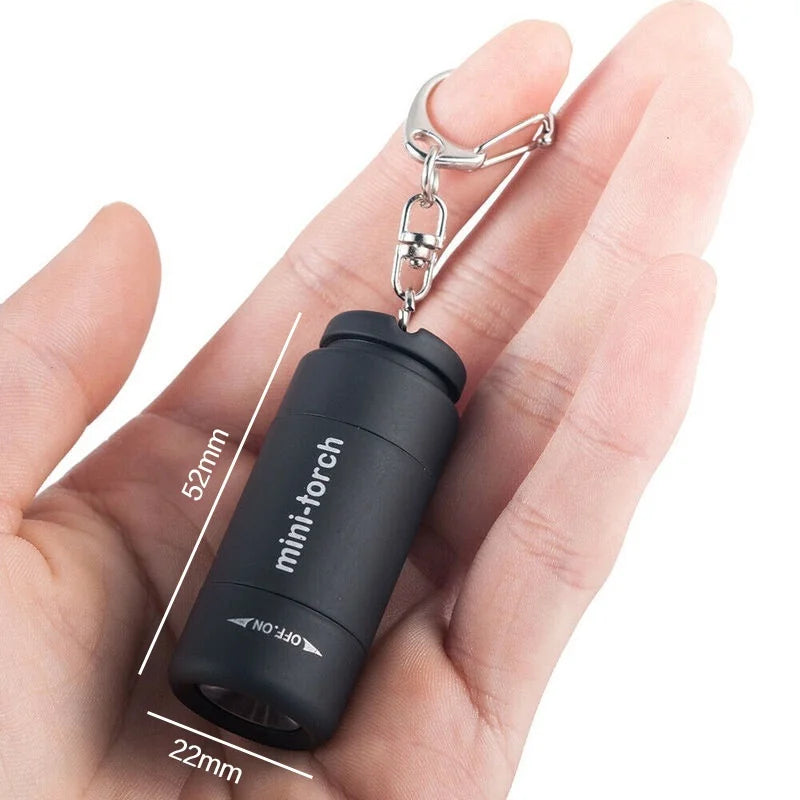 Mini USB Keychain Flashlight – Portable Waterproof LED