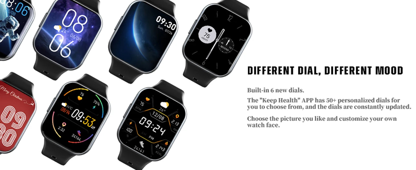 Nerunsa 1.69" HD Touch Fitness Smartwatch, 25 Sports Modes, Waterproof