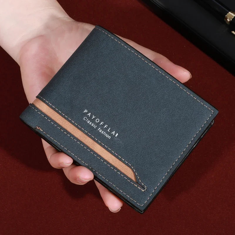 Luxury Synthetic Leather Short Wallet with Card Slots