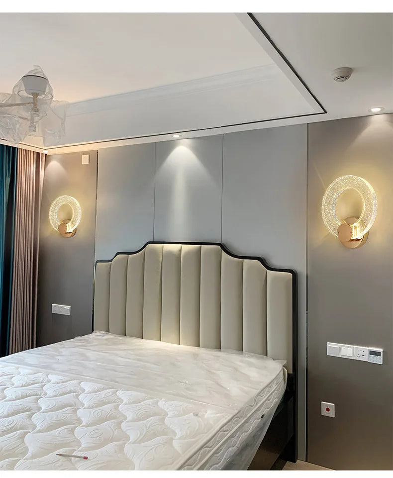 Luxury Crystal Circle Wall Lamp