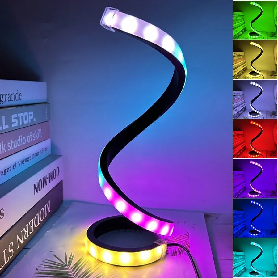 Modern RGB Spiral LED Table Ligh