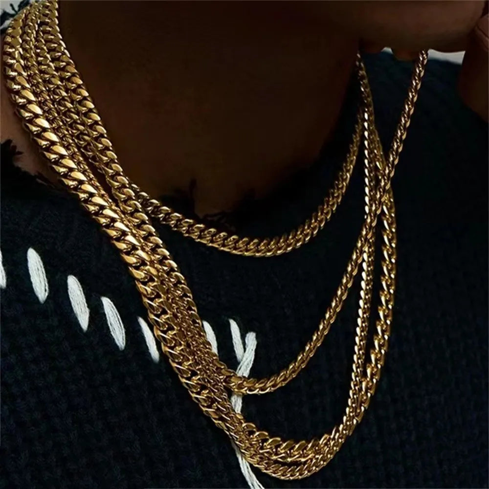 Gold Cuban Chain Necklace Men