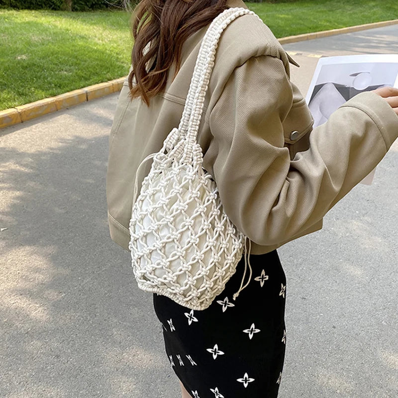 Knitted Bucket Shoulder Bag