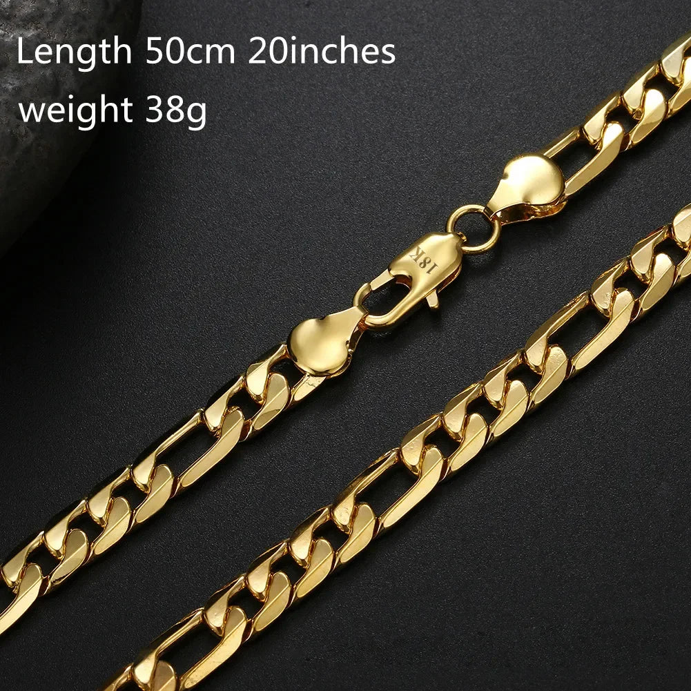 High-Quality 18K Gold 8MM Sideways Necklace 20"