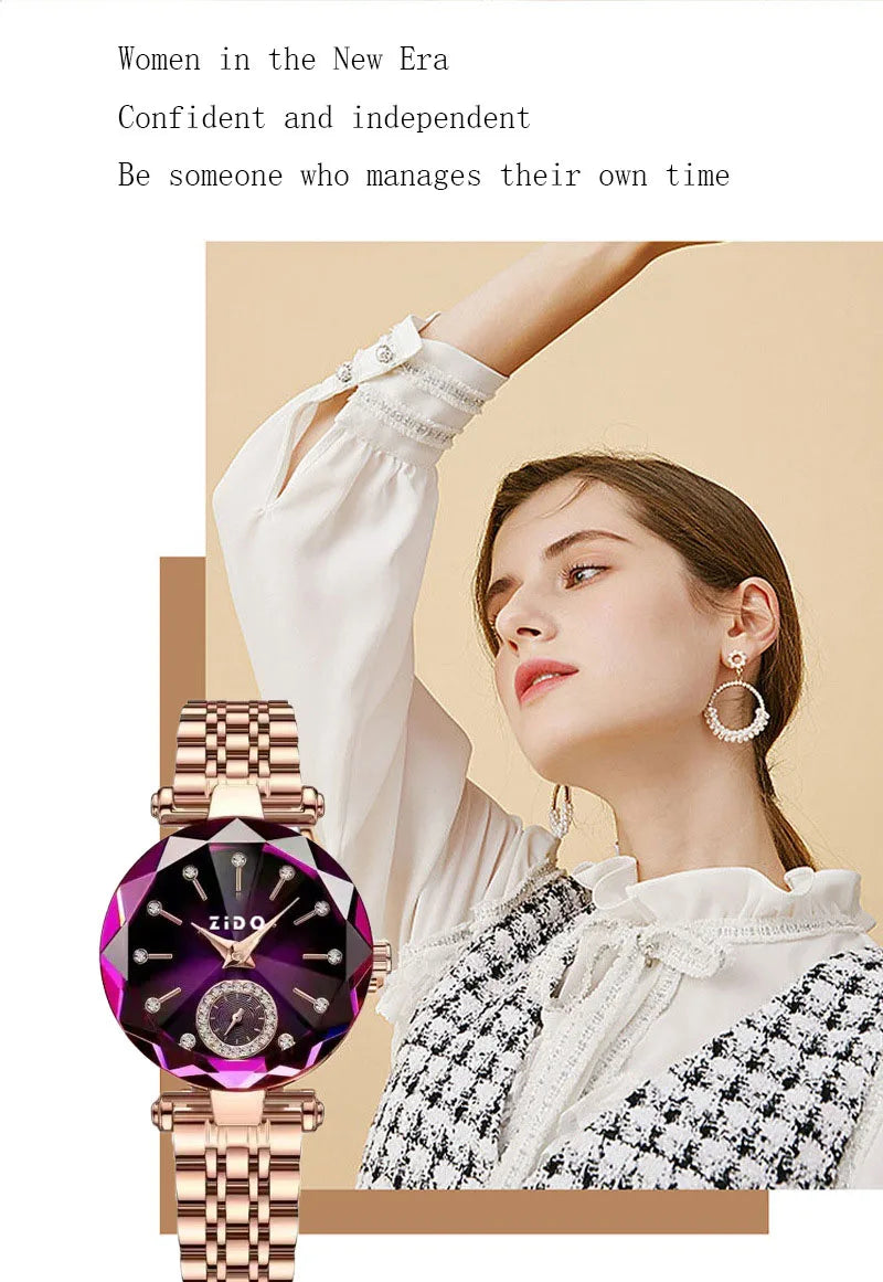 UTHAI Gold Diamond Bracelet Watch