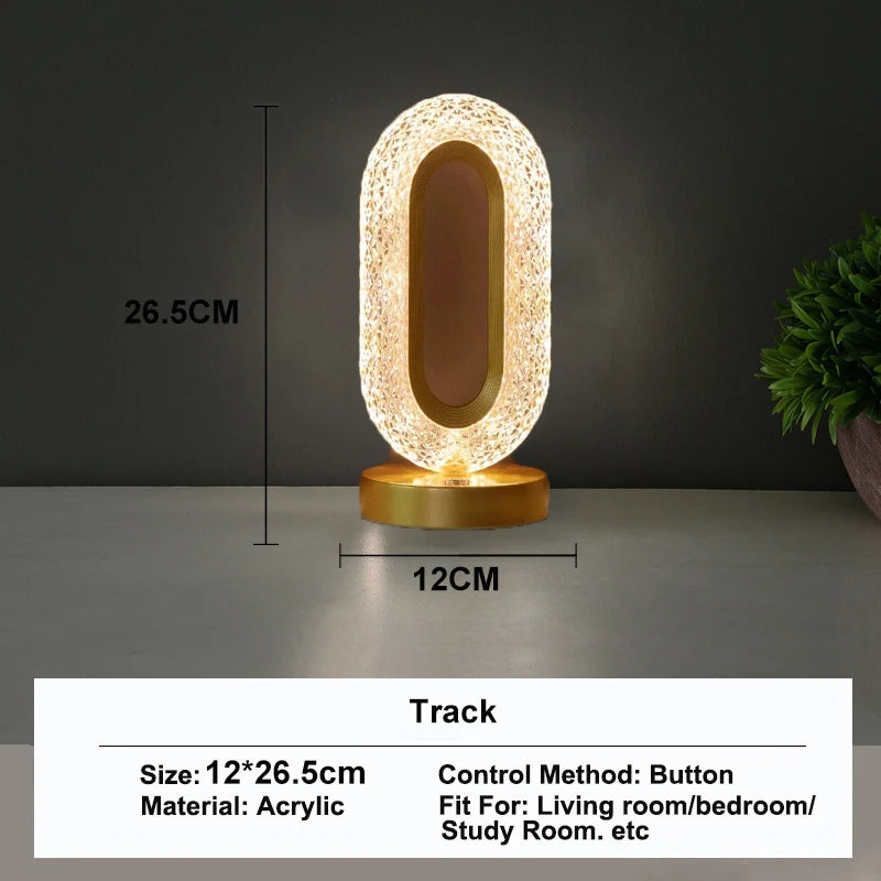 3D Crystal Moon Lamp – Touch Control LED Night Light