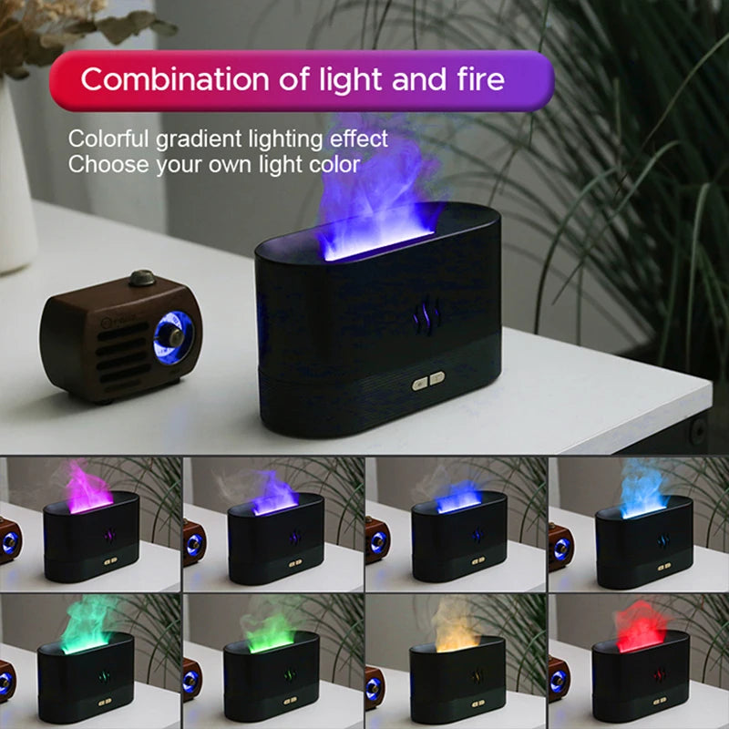 Kinscoter Aroma Diffuser – Ultrasonic Cool Mist & Flame LED Lamp