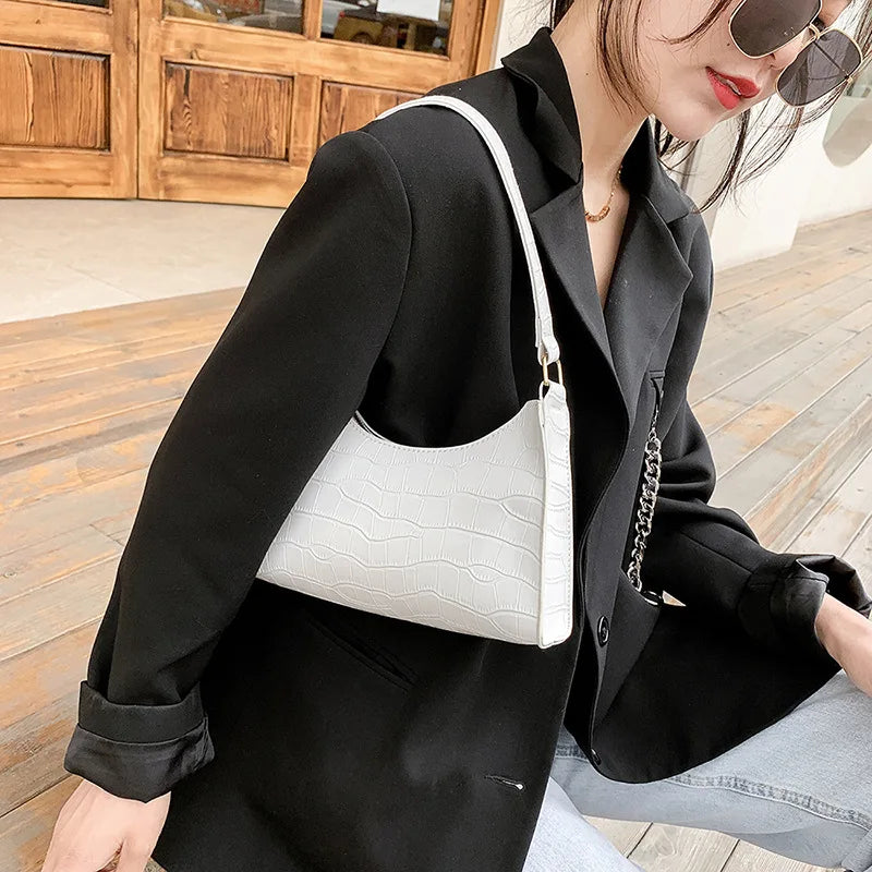 Retro Alligator PU Clutch