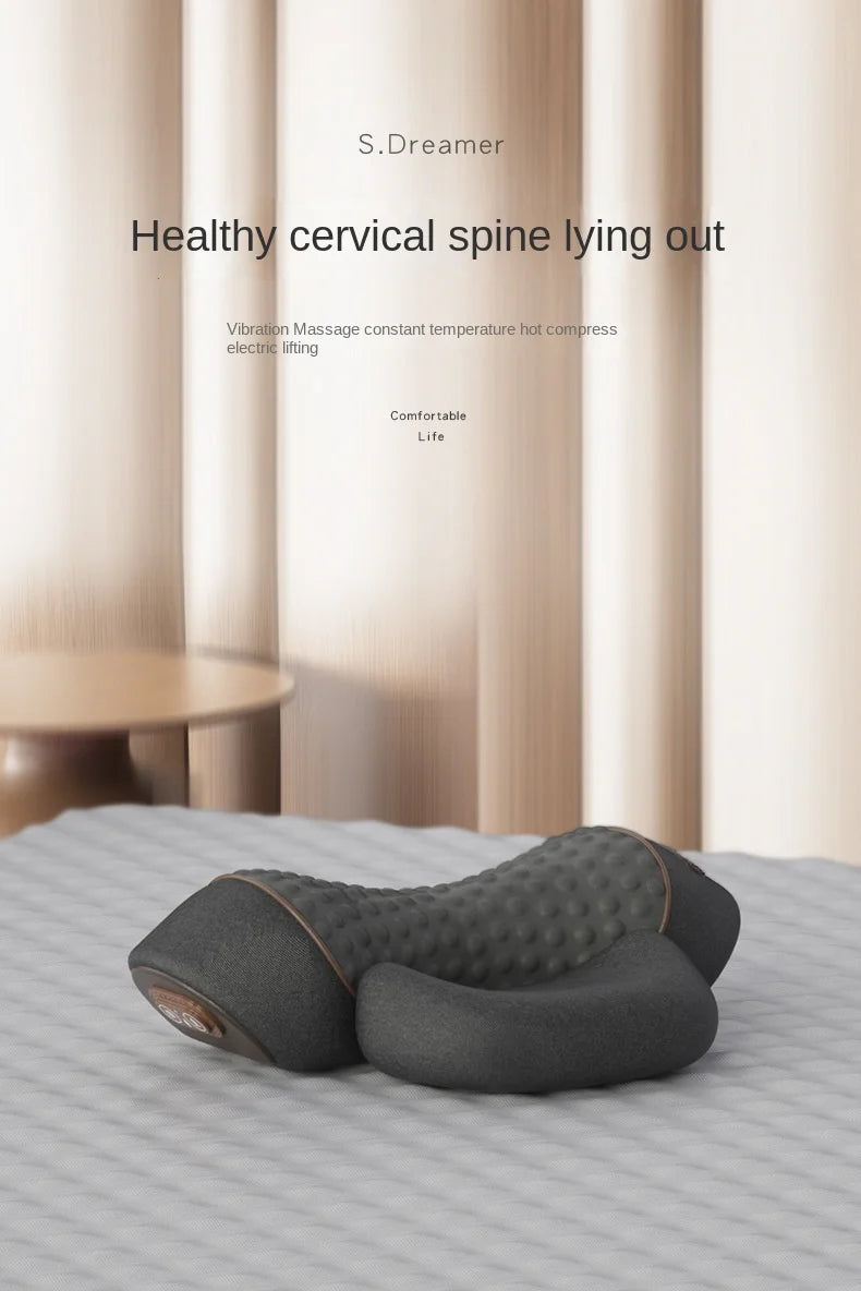 Electric Cervical Pillow Massager – Hot Compress & Vibration