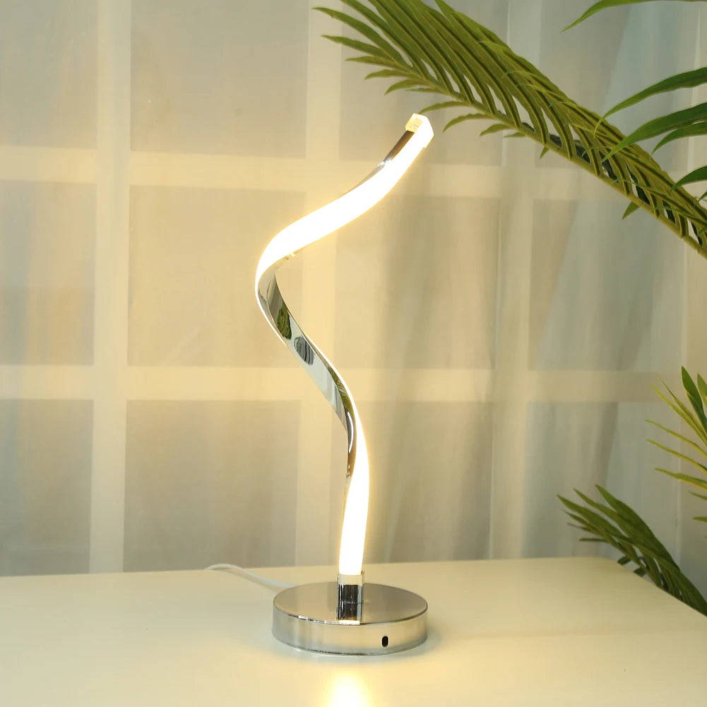 "Modern LED Spiral Table Lamp