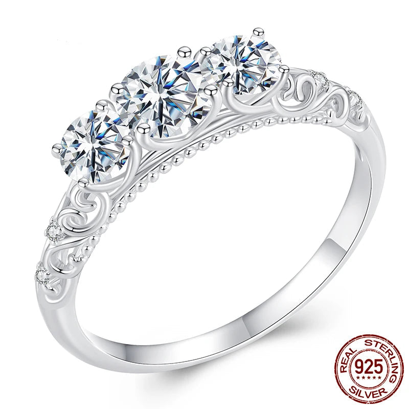 White Gold Plated Moissanite Ring