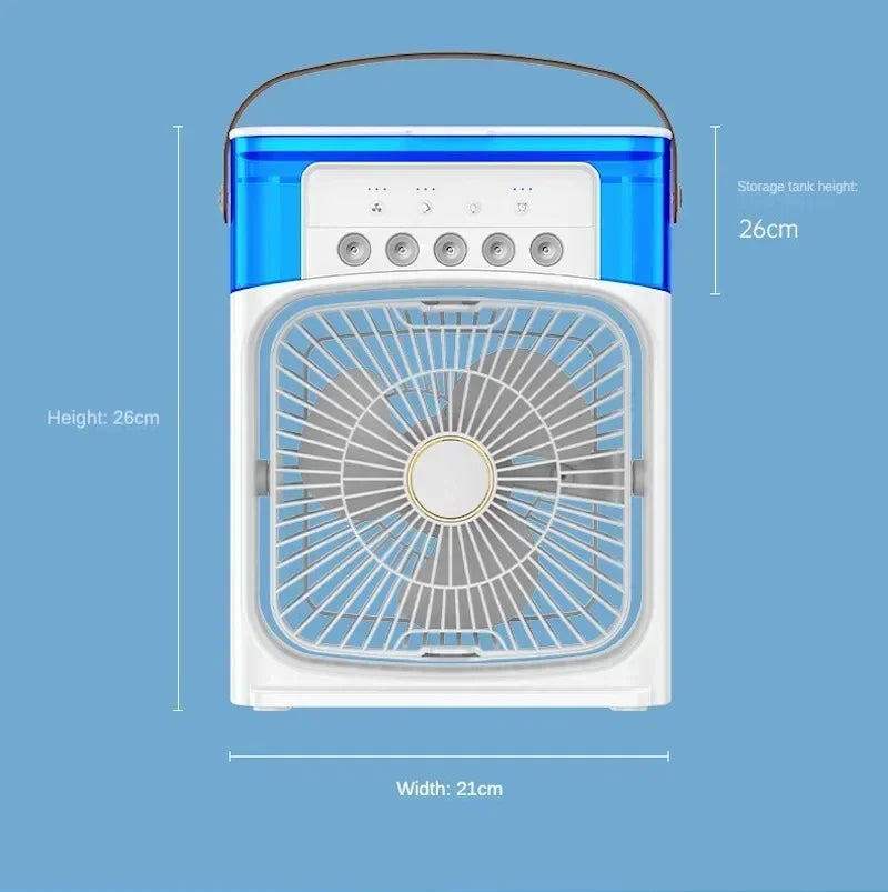 Mini Portable Air Cooler & Humidifier Fan – 3 Speeds