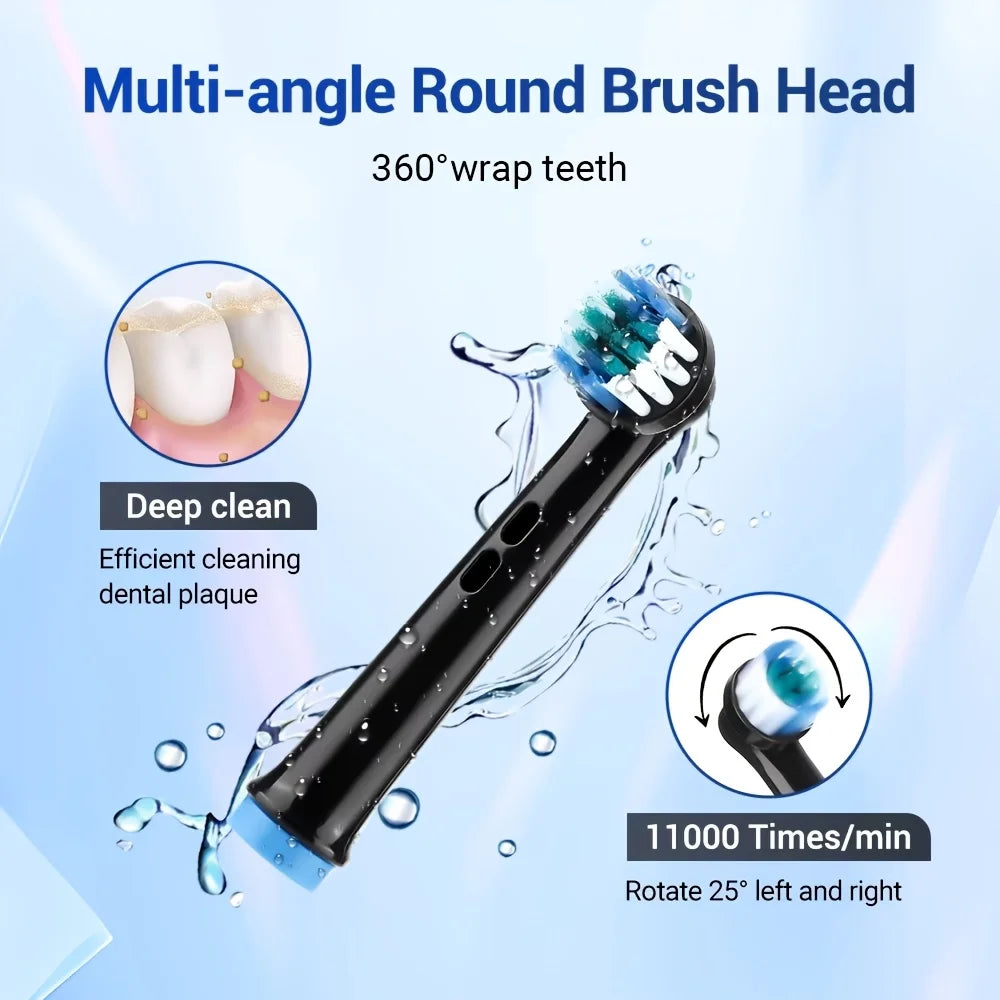 Rechargeable Rotary Electric Toothbrush – Adult with 8 Brush Heads