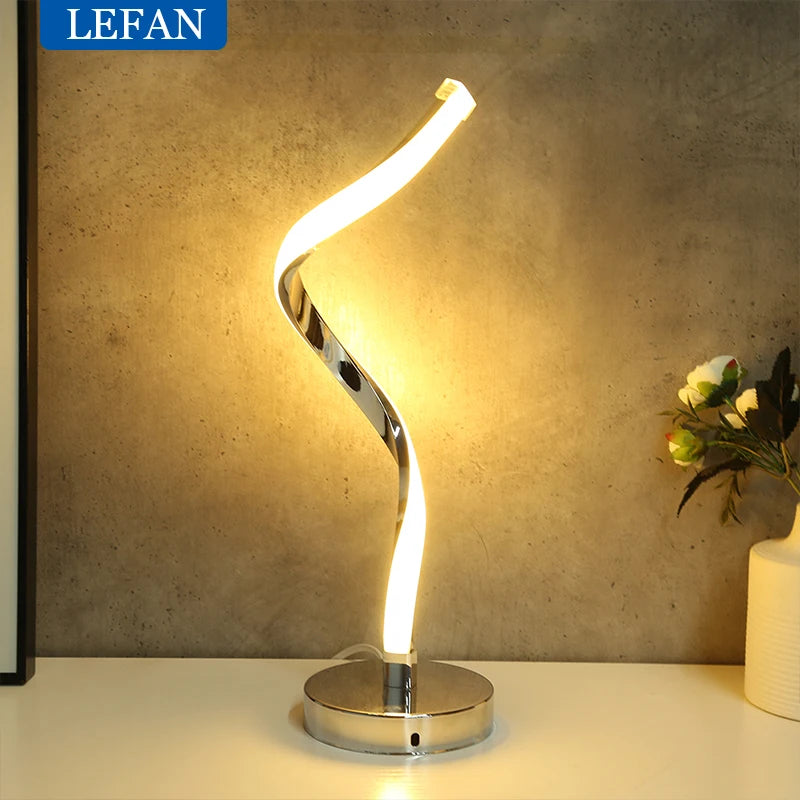 "Modern LED Spiral Table Lamp