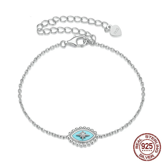 Sterling Silver Evil Eye Bracelet for Women”