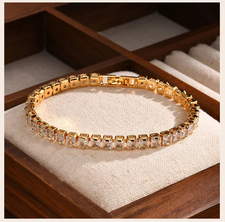 18K Gold Plated CZ Tennis Bracelet