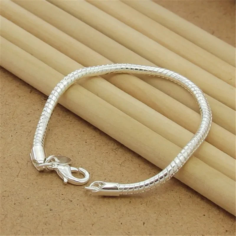 “925 Sterling Silver Solid Chain Bracelet”