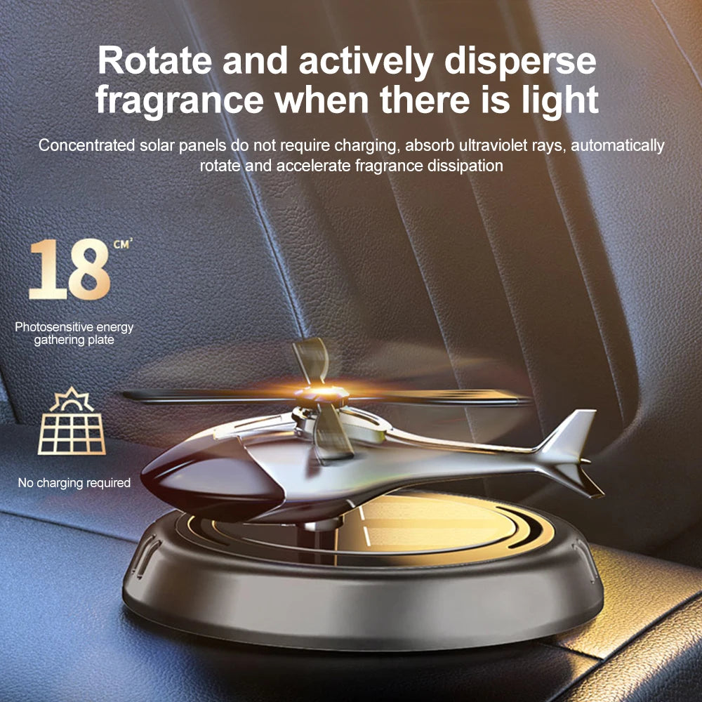 Solar-Powered Rotating Helicopter Car Air Freshener – Aroma Diffuser
