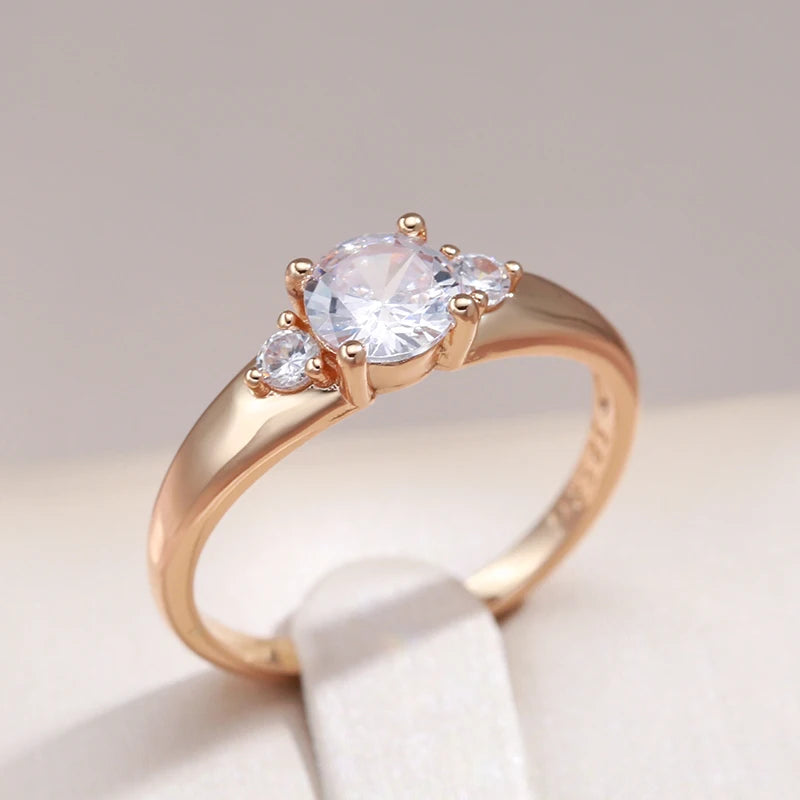 Kinel 585 Rose Gold Zircon Wedding Ring”