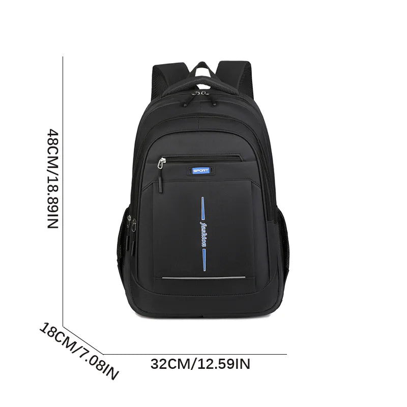 Trendy School & Computer Backpack – Black, Grey, Blue, Red