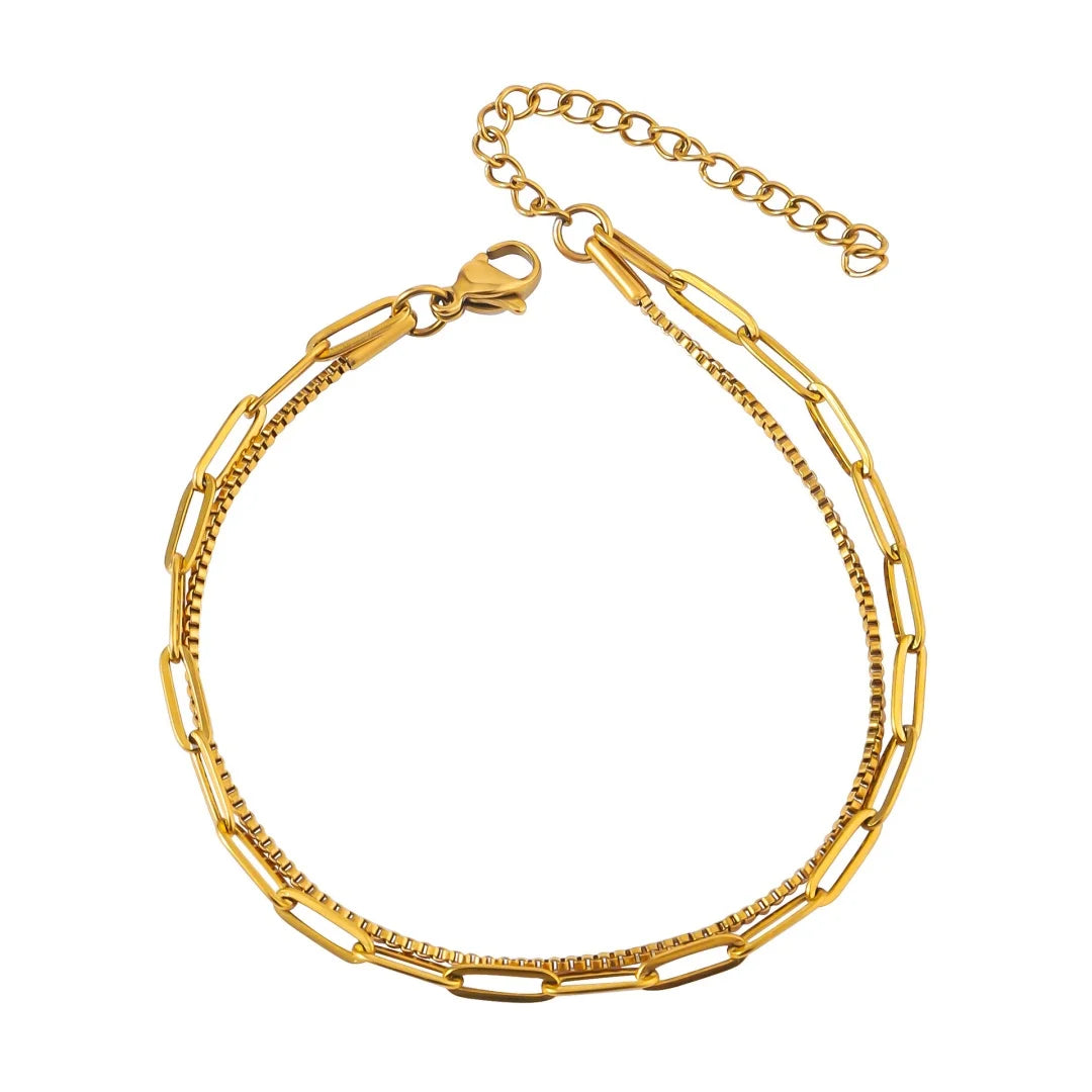 Gold Rustic Steel Bracelet Men