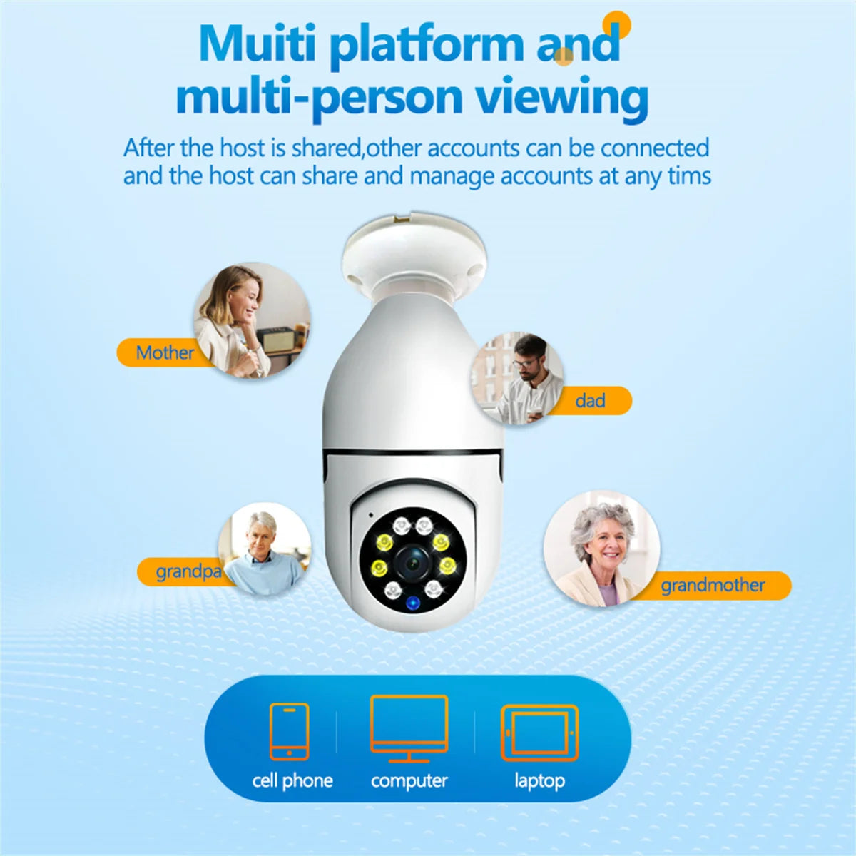 E27 WiFi Bulb Camera 8MP