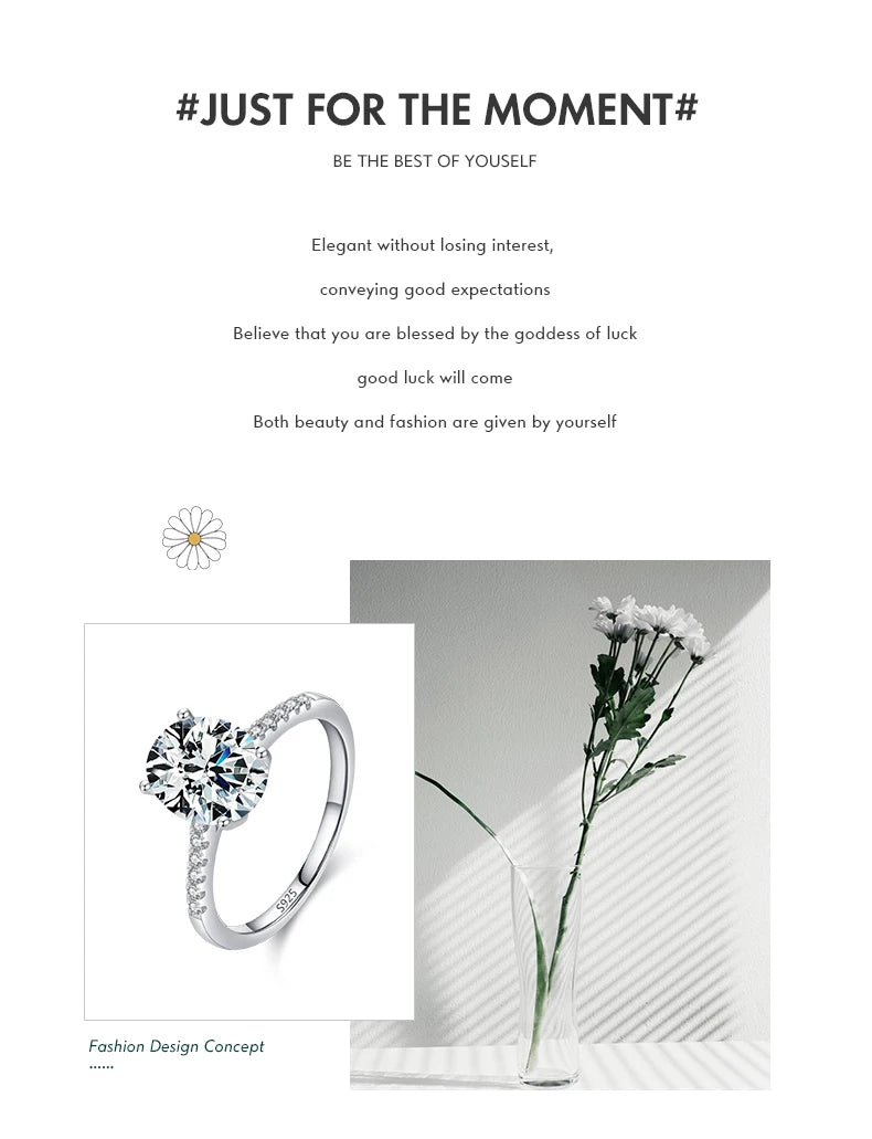 MODIAN 925 Silver Oval Zircon Ring