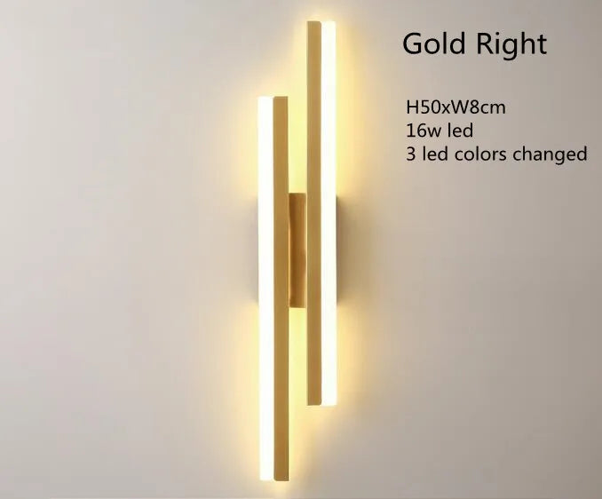 LED Bedroom Wall Lamp with Copper Line Pipe