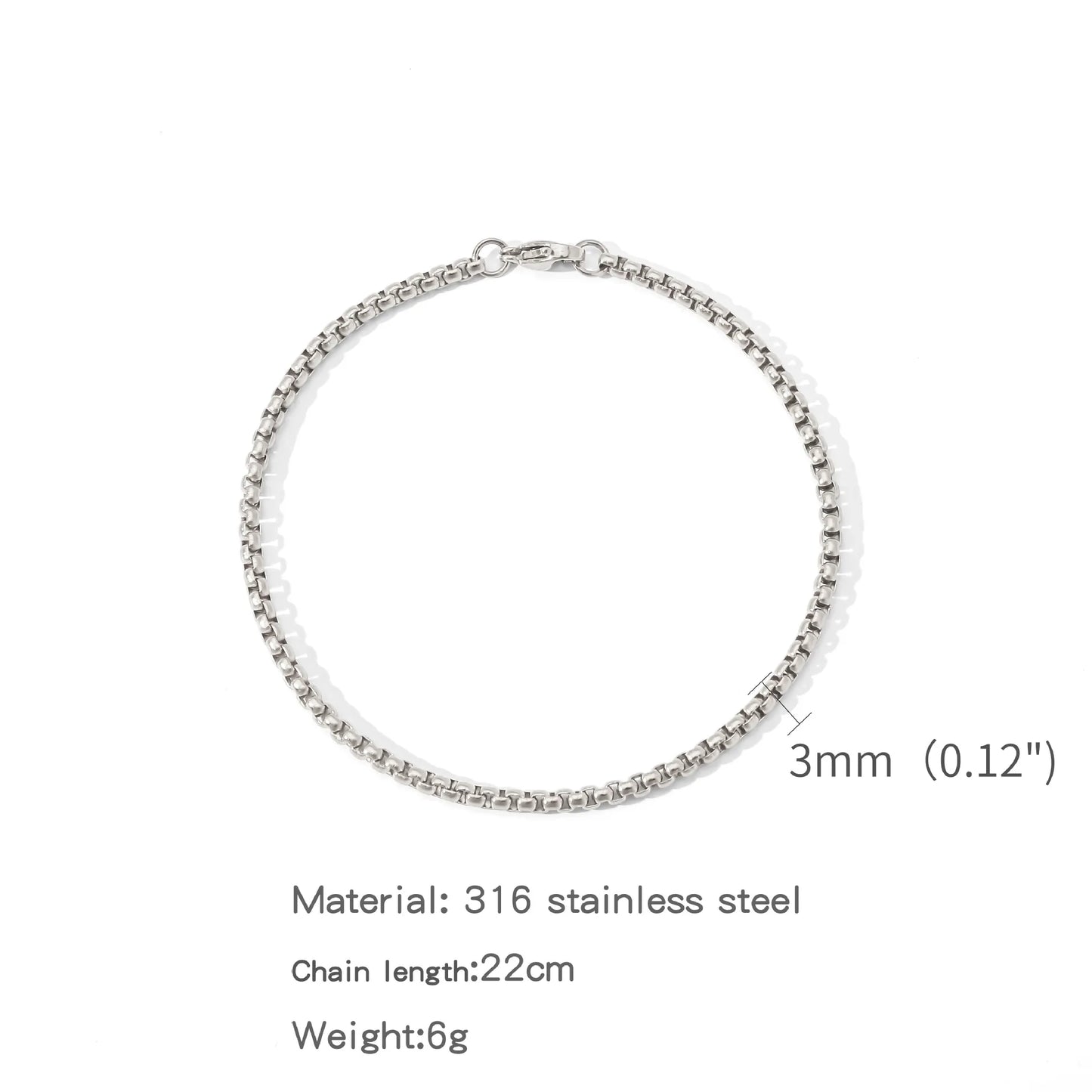Square Ball Chain Bracelet Men