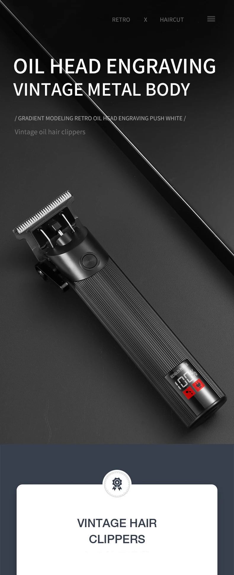 Cordless Zero-Gap Hair Trimmer – Professional Barber Tool