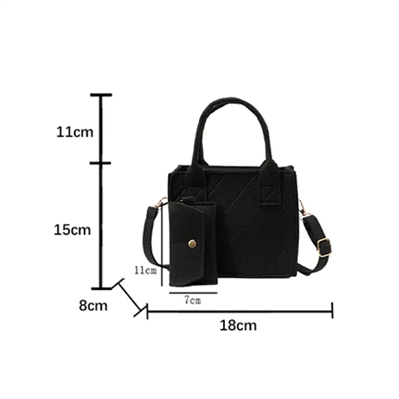 Stylish Solid Color Crossbody & Shoulder Bag Set