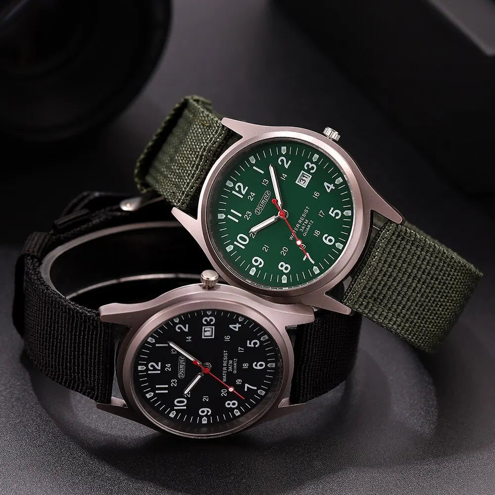Men's Luxury Military Quartz Watch, Luminous Hands