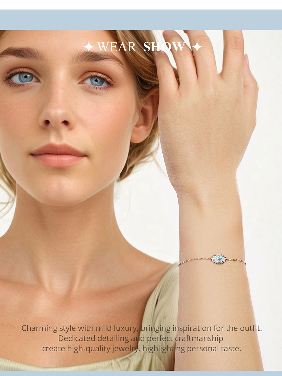 Sterling Silver Evil Eye Bracelet for Women”