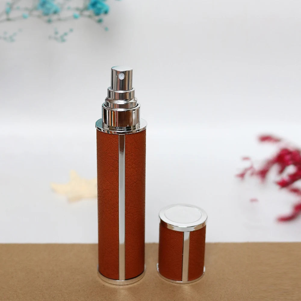 10ml Luxury Leather Perfume Atomizer – Refillable Travel Bottle