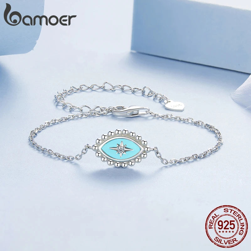 Sterling Silver Evil Eye Bracelet for Women”