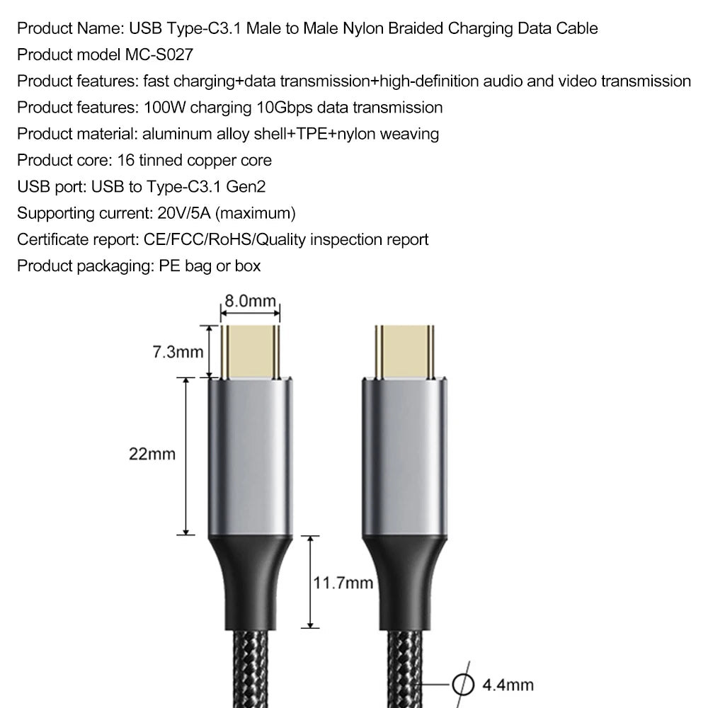 Fast Charge & Video USB-C Cable