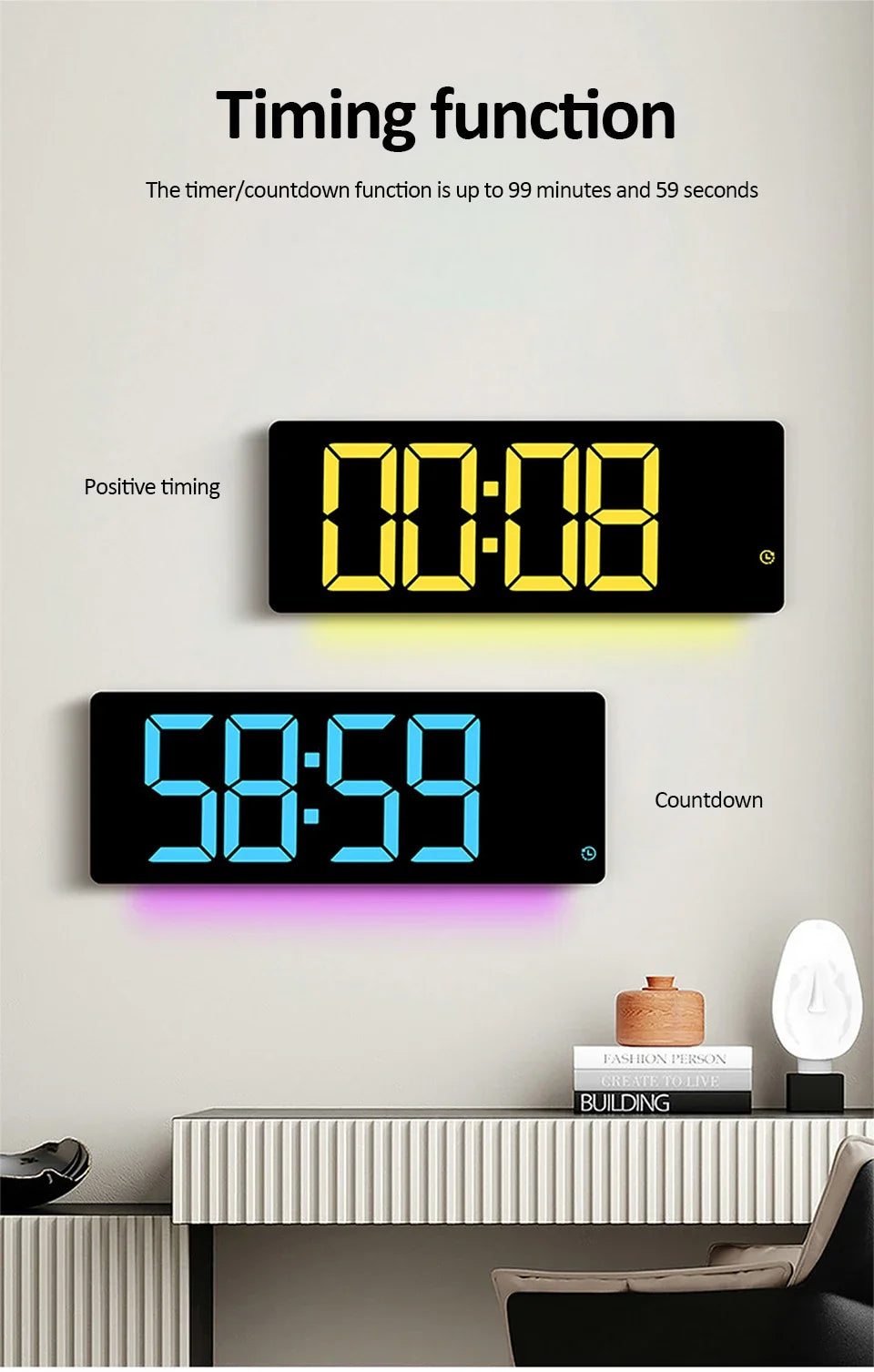 Color-Changing LED Wall Clock – Dynamic Room Decor