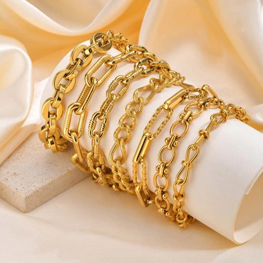 “Stainless Steel Geometric Twist Bracelet – Handmade