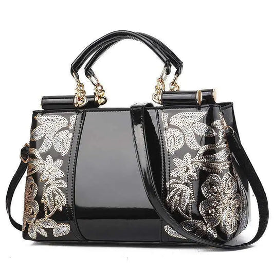 Embroidery Leather Shoulder Bag