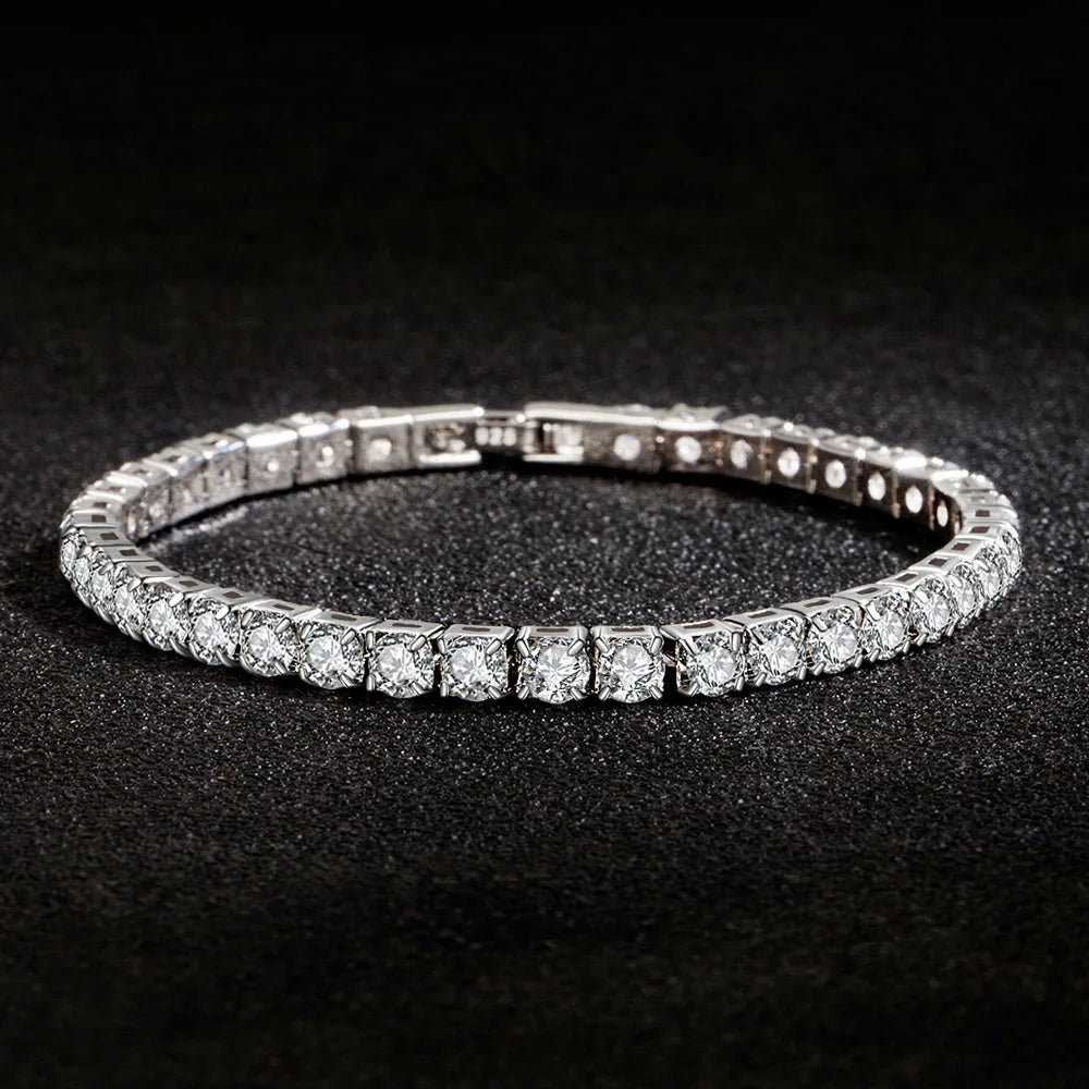 “Lihong S925 Silver Zirconia Tennis Bracelet 4mm