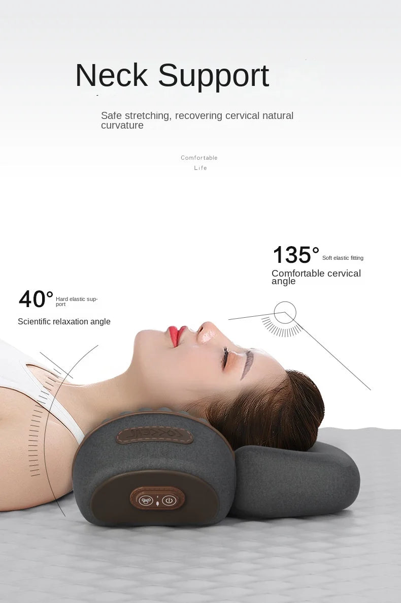 Electric Cervical Pillow Massager – Hot Compress & Vibration