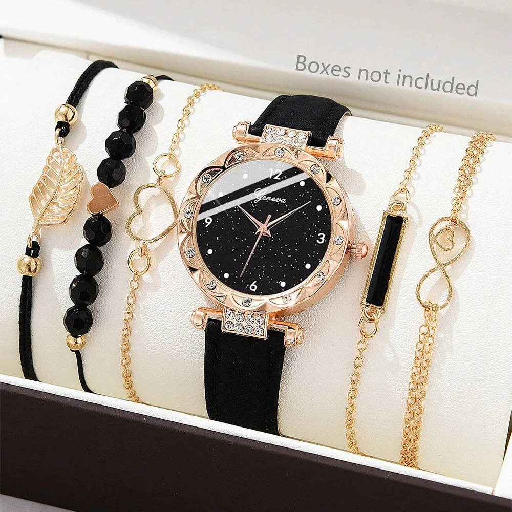 6PCS Women's Fashion Watch Set