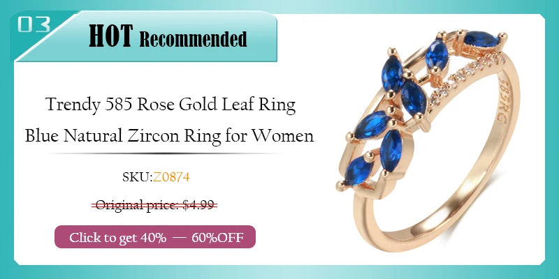 “Kinel Rose Gold Flower Zircon Ring