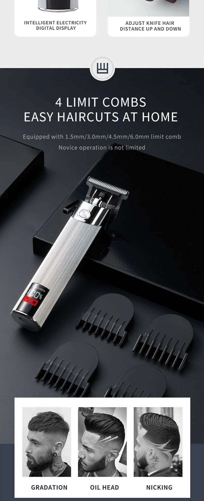 Cordless Zero-Gap Hair Trimmer – Professional Barber Tool