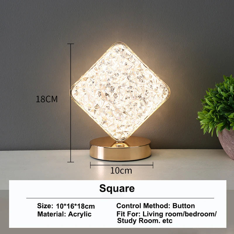 3D Crystal Moon Lamp – Touch Control LED Night Light